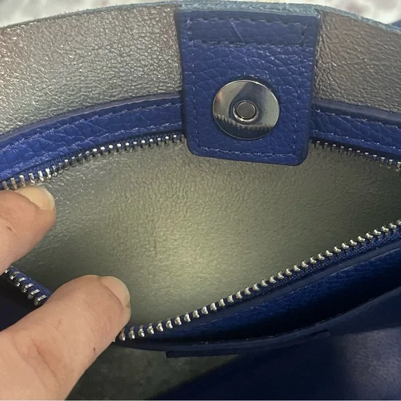 Botkier Soho Leather Tote Bag Blue - Picture 10 of 14